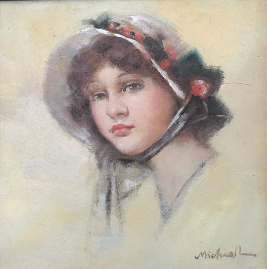 Portrait d'une jeune femme au bonnet