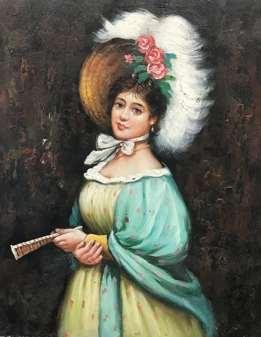 Femme avec un grand chapeau