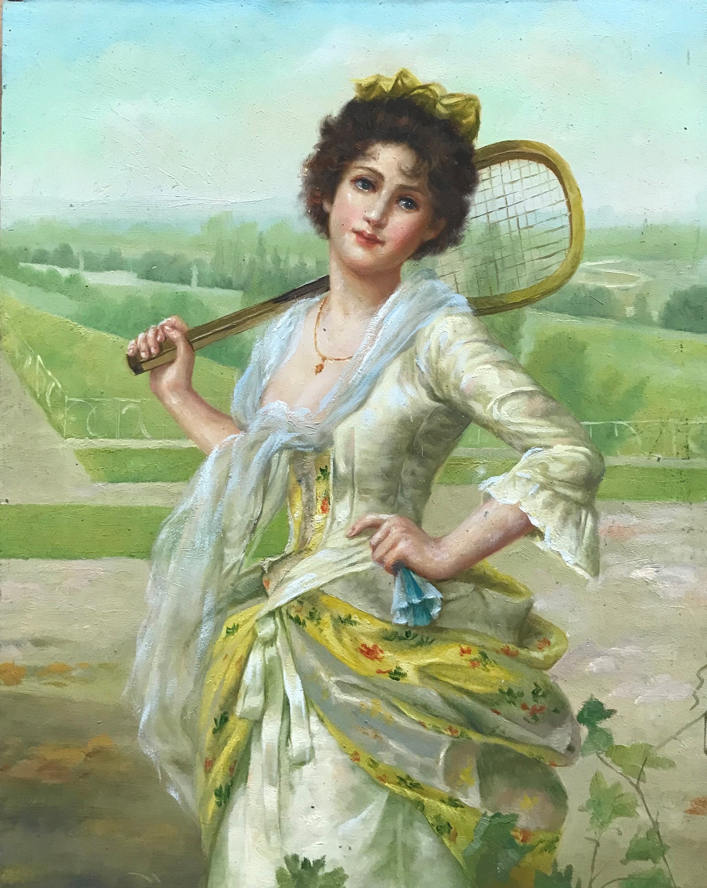 Femme jouant au badminton