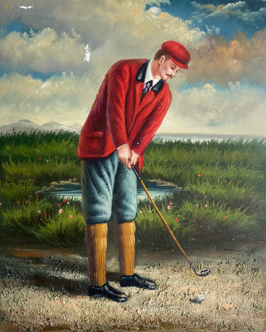 Homme jouant au golf