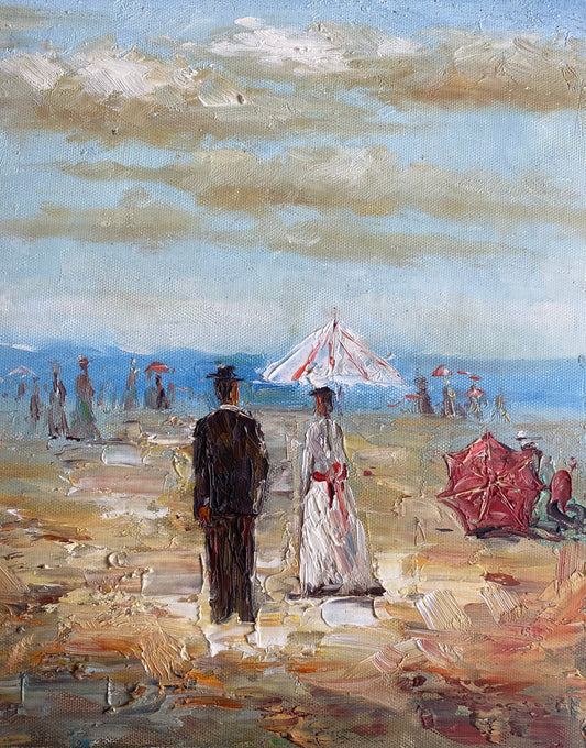 Personnages sur une plage