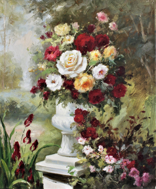 Fleurs dans une jardinière