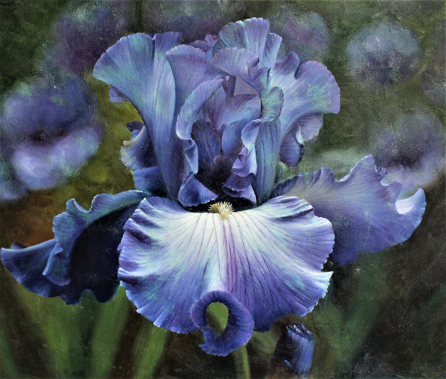 Peinture de fleur d'iris bleu