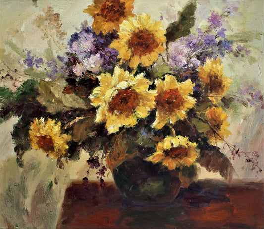Nature morte de tournesols et autres fleurs