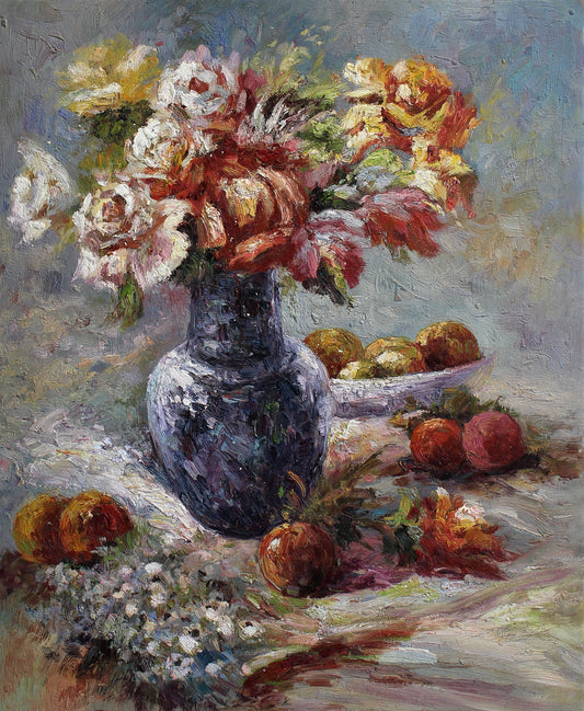 Nature morte de fleurs et de fruits