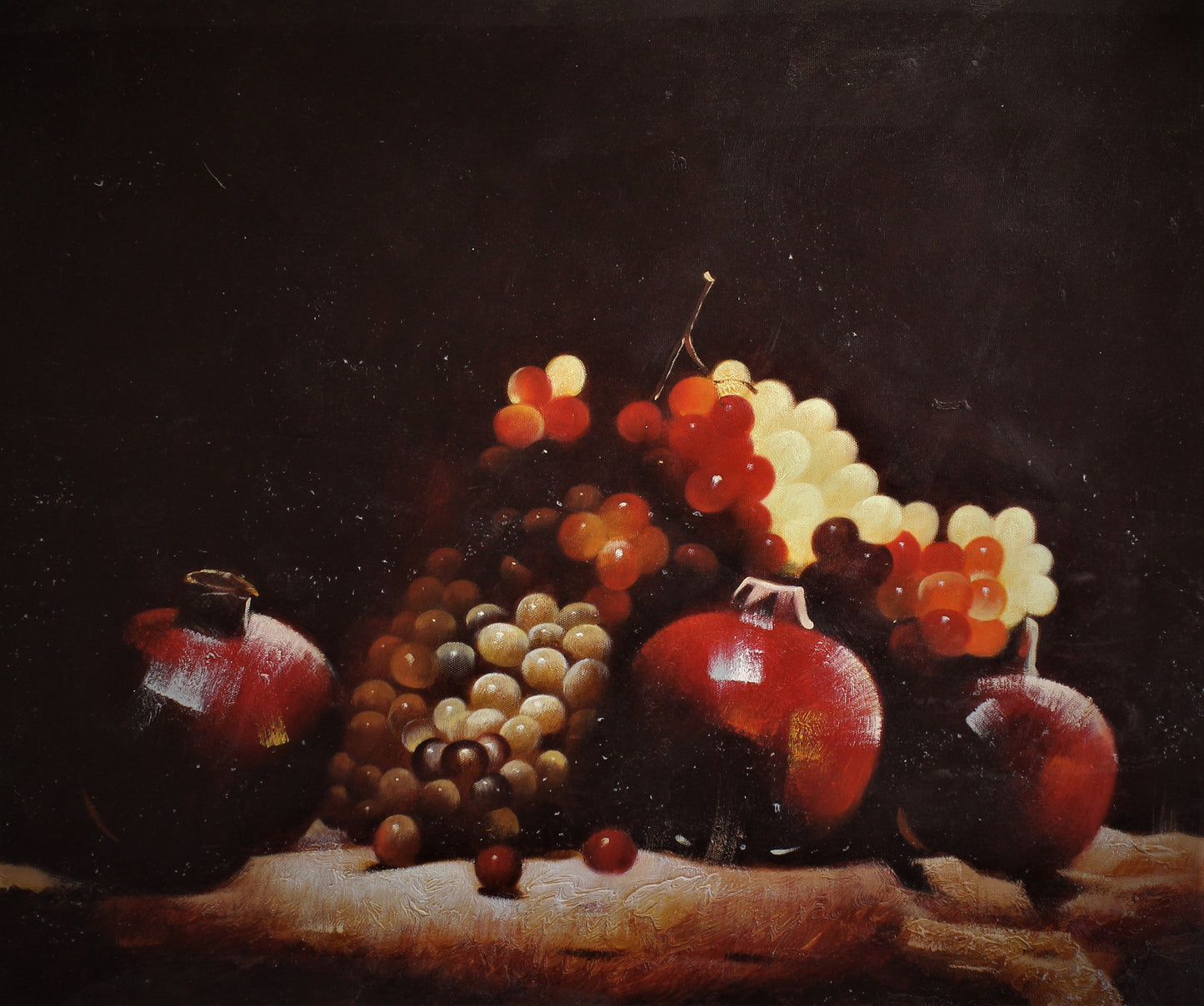 Nature morte de raisins et de grenades
