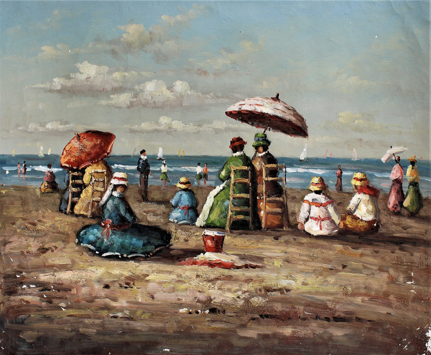 Personnages sur une plage