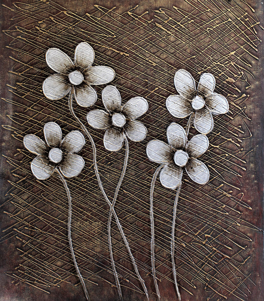 Cinq fleurs monochromes