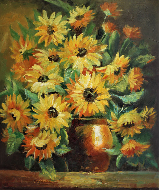 Nature morte de fleurs de Susan aux yeux noirs dans un vase