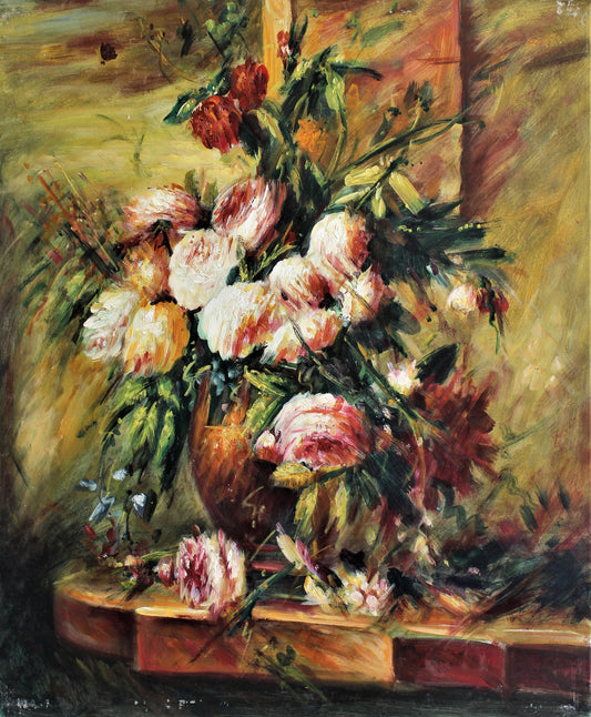 Nature morte d'une composition florale avec des feuilles