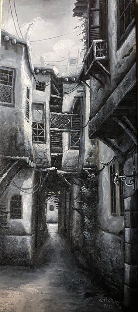 Black and white old streets