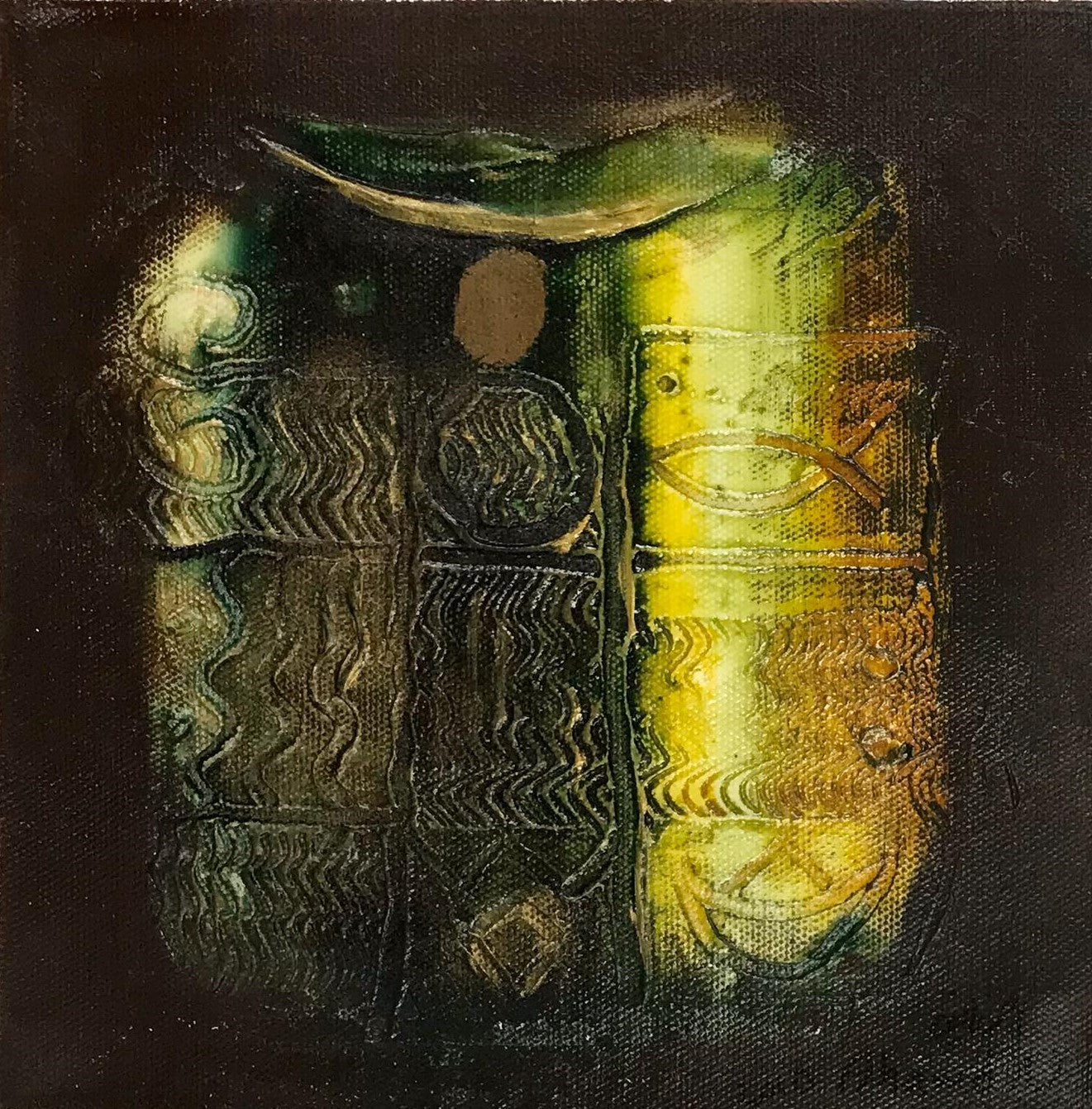 Résumé en vert, jaune et noir