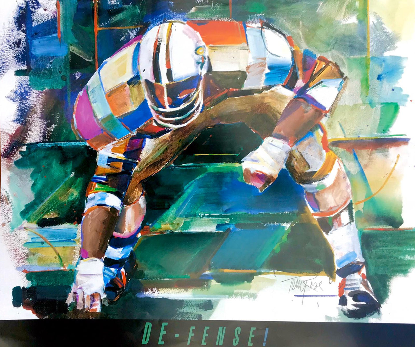 Poster of football player "DE-FENSE!"