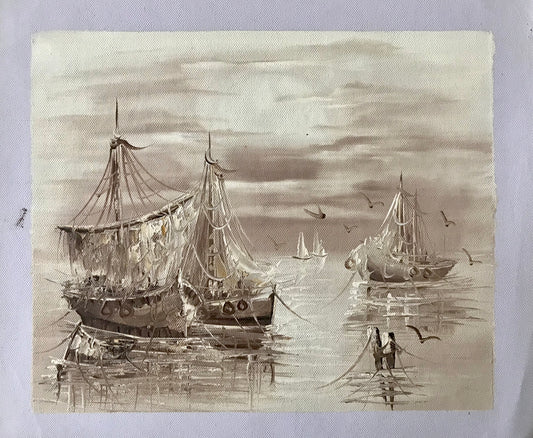Large ships in harbor