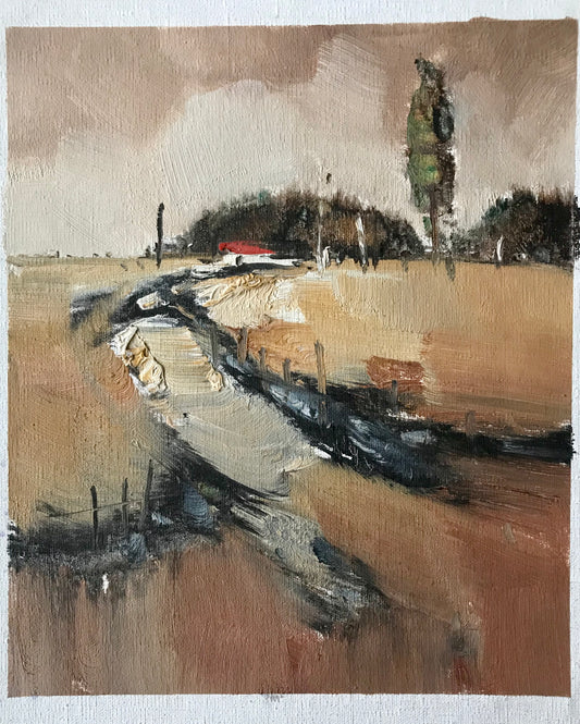 Abstracted farmland and road