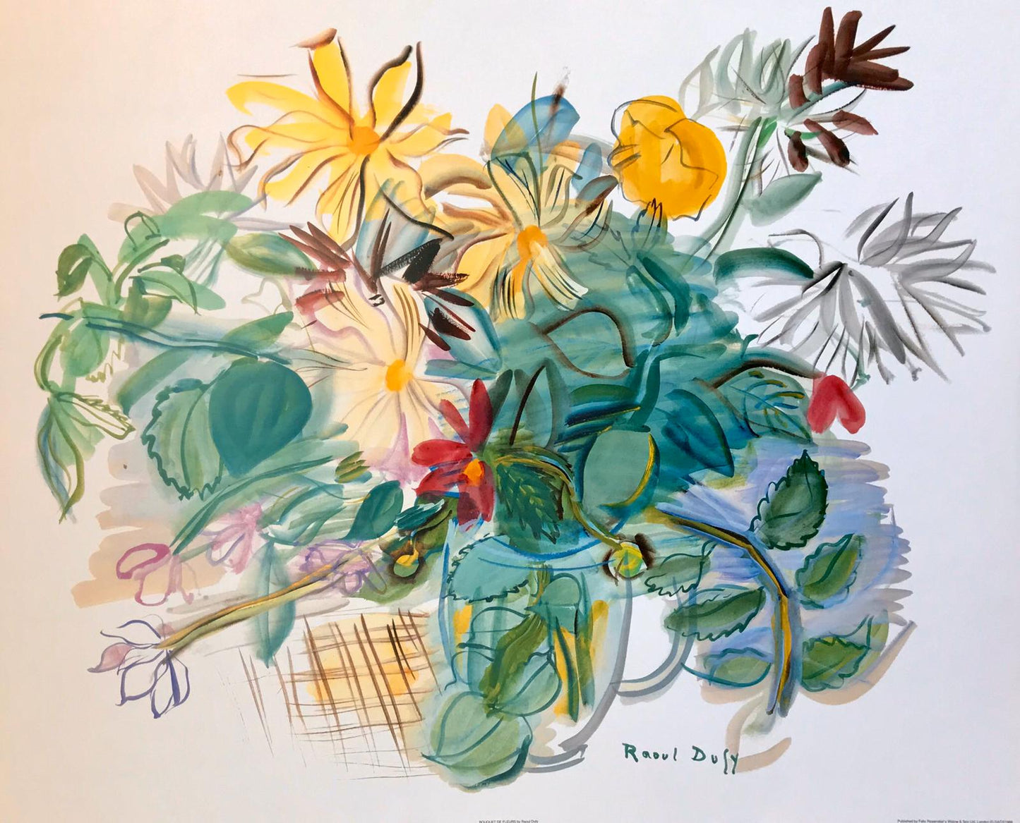Poster of expressive flowers by Raoul Dufy