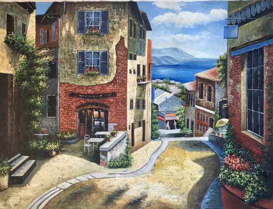 Route à travers une petite ville
